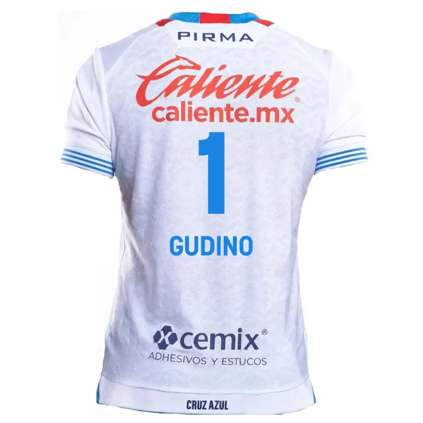 Danxen Uomo Maglia Andrés Gudiño #1 Bianco Blu Kit Gara Away 2024/25 Maglietta