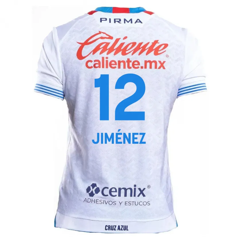 Danxen Uomo Maglia Luis Jiménez #12 Bianco Blu Kit Gara Away 2024/25 Maglietta