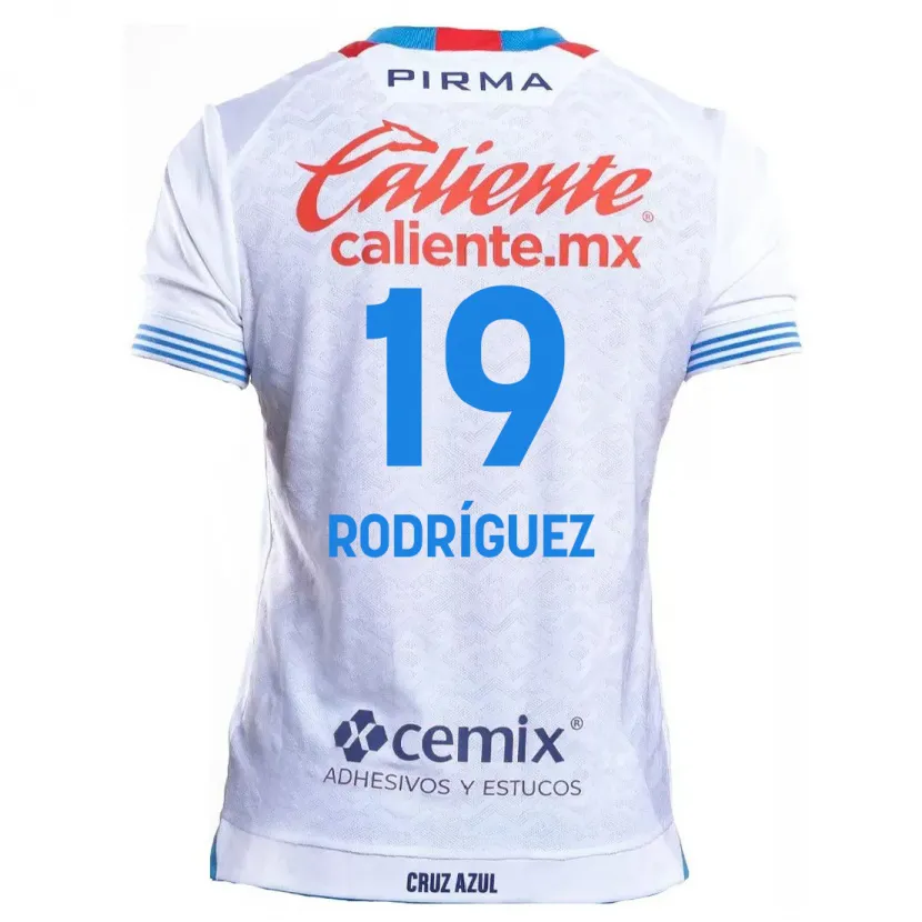 Danxen Uomo Maglia Carlos Rodríguez #19 Bianco Blu Kit Gara Away 2024/25 Maglietta