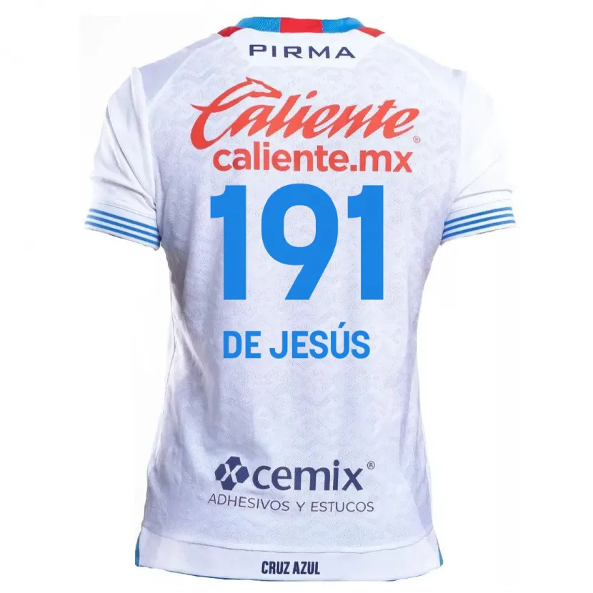 Danxen Uomo Maglia Luis De Jesús #191 Bianco Blu Kit Gara Away 2024/25 Maglietta