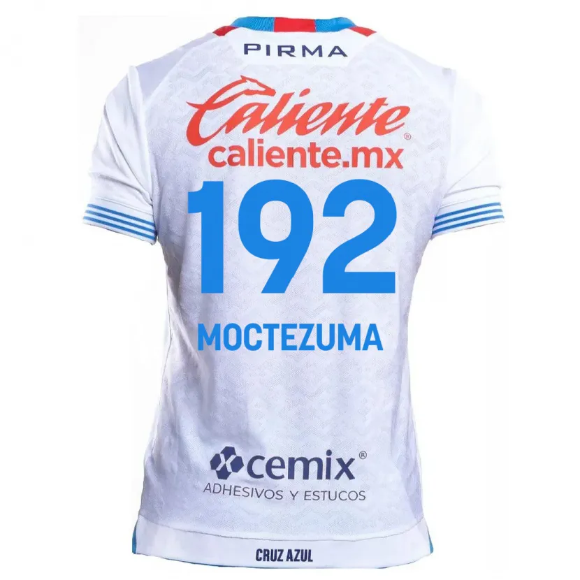 Danxen Uomo Maglia Brayan Moctezuma #192 Bianco Blu Kit Gara Away 2024/25 Maglietta