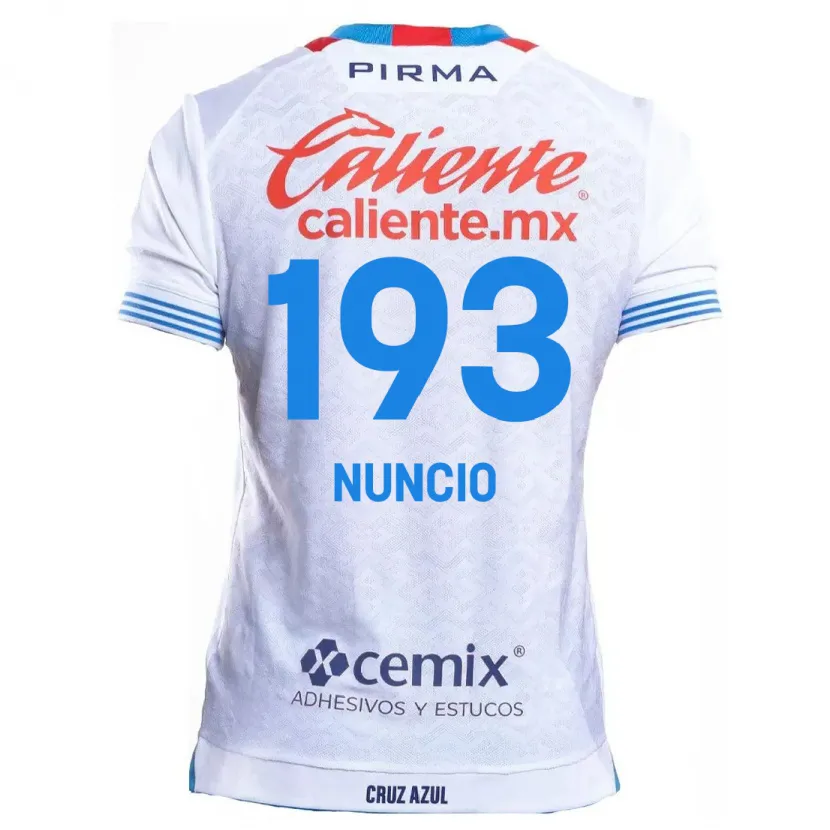 Danxen Uomo Maglia Jorge Nuncio #193 Bianco Blu Kit Gara Away 2024/25 Maglietta