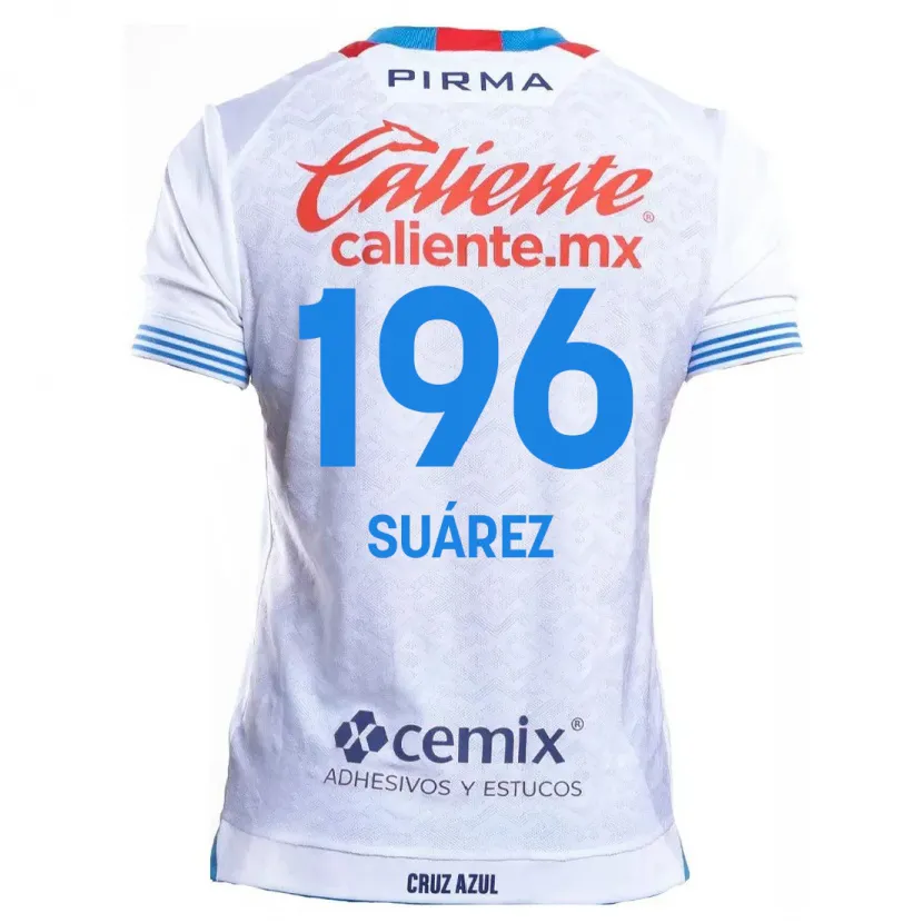 Danxen Uomo Maglia Javier Suárez #196 Bianco Blu Kit Gara Away 2024/25 Maglietta