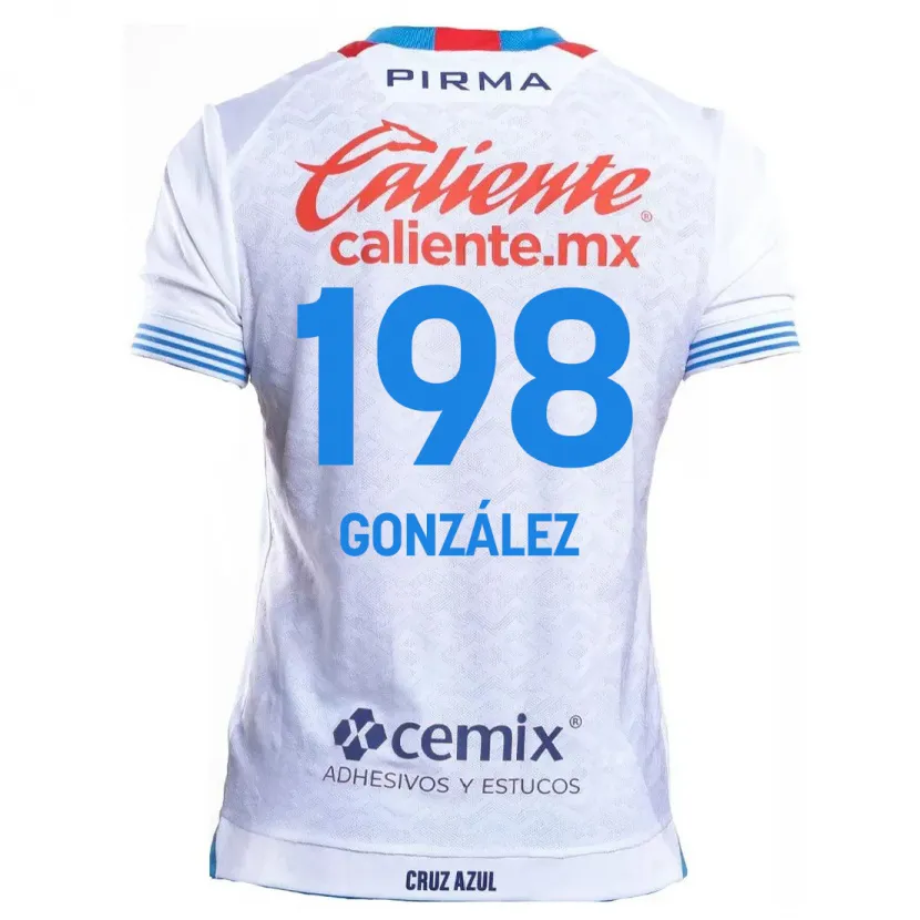 Danxen Uomo Maglia Kenneth González #198 Bianco Blu Kit Gara Away 2024/25 Maglietta