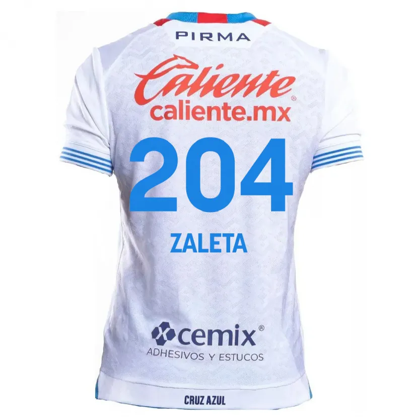 Danxen Uomo Maglia Mauro Zaleta #204 Bianco Blu Kit Gara Away 2024/25 Maglietta