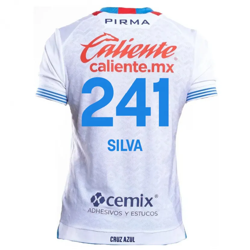 Danxen Uomo Maglia Iván Silva #241 Bianco Blu Kit Gara Away 2024/25 Maglietta