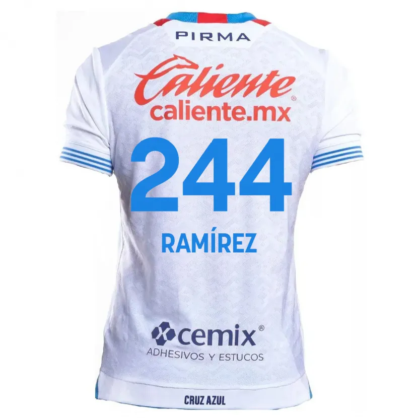 Danxen Uomo Maglia Nicolás Ramírez #244 Bianco Blu Kit Gara Away 2024/25 Maglietta