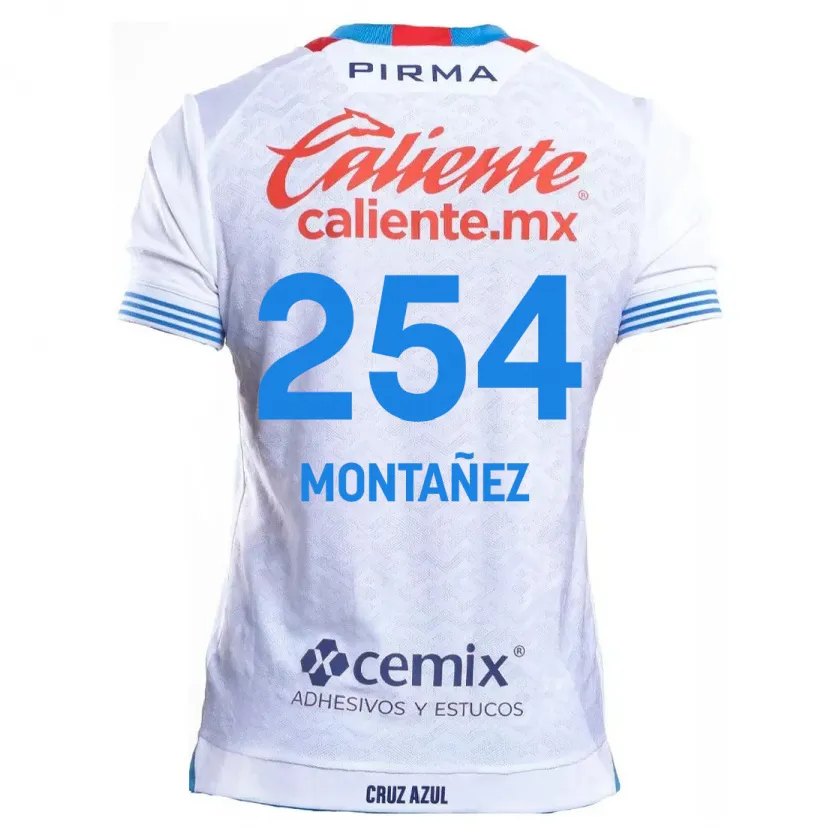 Danxen Uomo Maglia Humberto Montañez #254 Bianco Blu Kit Gara Away 2024/25 Maglietta