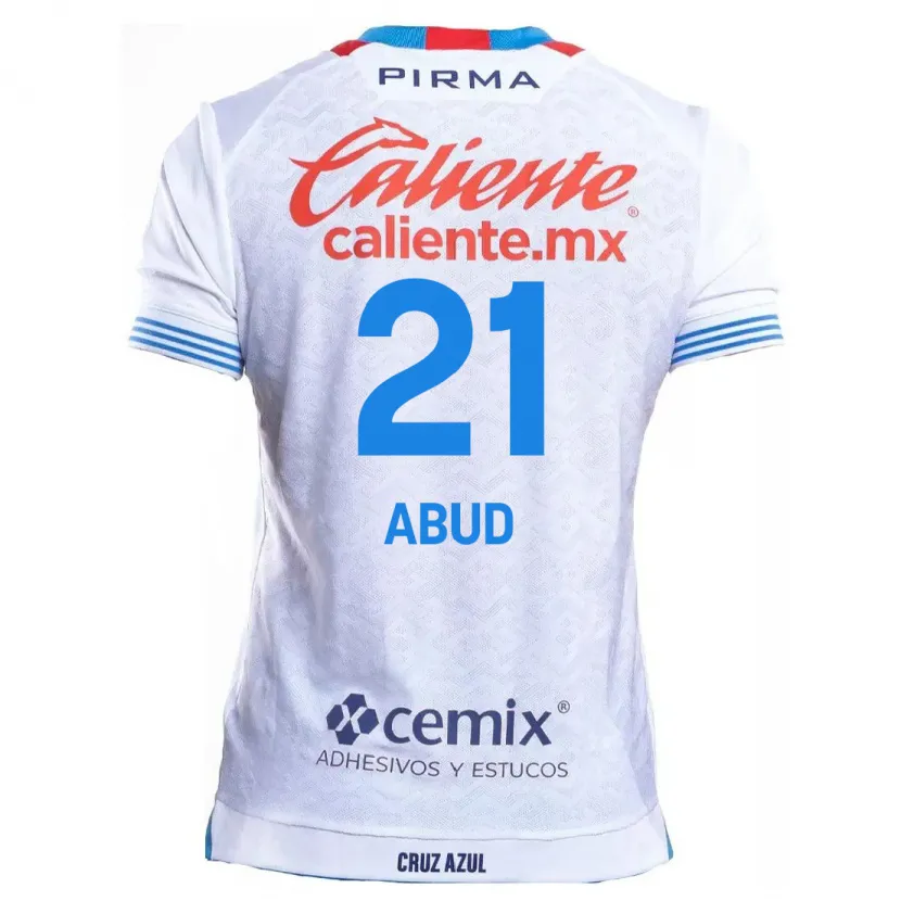 Danxen Uomo Maglia Karime Abud #21 Bianco Blu Kit Gara Away 2024/25 Maglietta