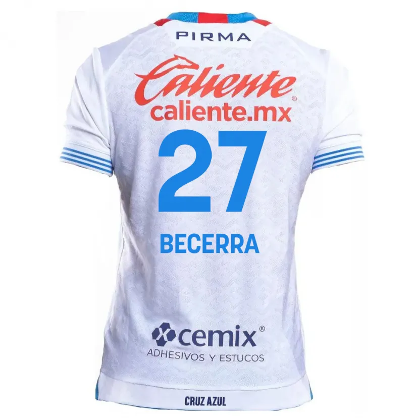 Danxen Uomo Maglia Ana Becerra #27 Bianco Blu Kit Gara Away 2024/25 Maglietta