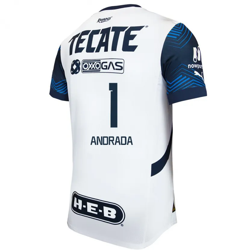 Danxen Uomo Maglia Esteban Andrada #1 Bianco Blu Kit Gara Away 2024/25 Maglietta