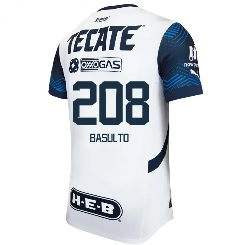 Danxen Uomo Maglia Luis Basulto #208 Bianco Blu Kit Gara Away 2024/25 Maglietta