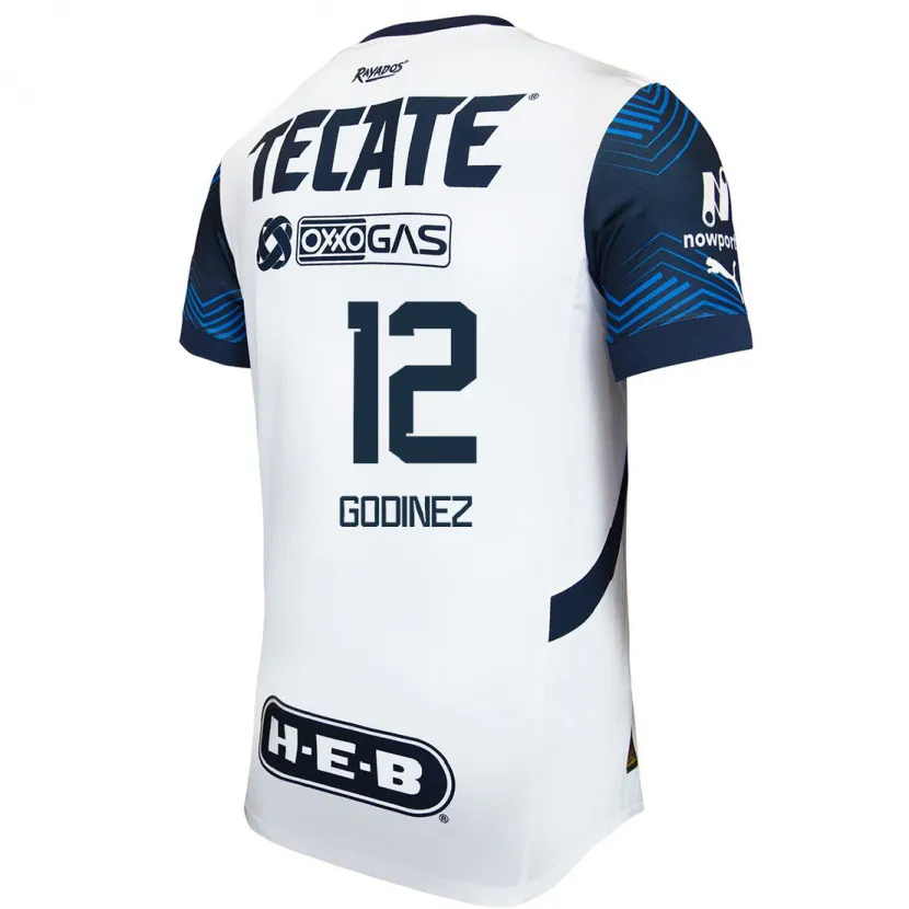 Danxen Uomo Maglia Alejandria Godinez #12 Bianco Blu Kit Gara Away 2024/25 Maglietta