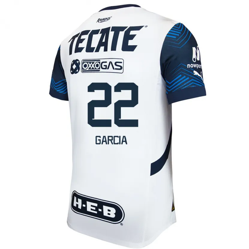 Danxen Uomo Maglia Diana Garcia #22 Bianco Blu Kit Gara Away 2024/25 Maglietta