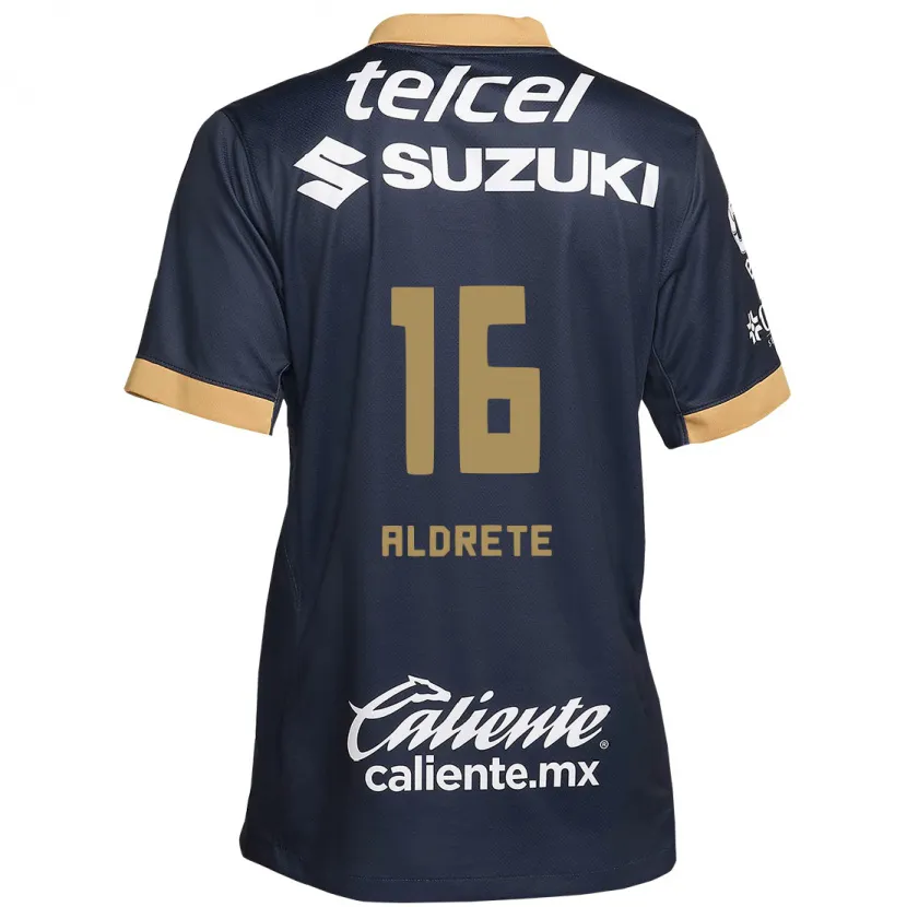Danxen Uomo Maglia Adrián Aldrete #16 Ossidiana Oro Bianco Kit Gara Away 2024/25 Maglietta