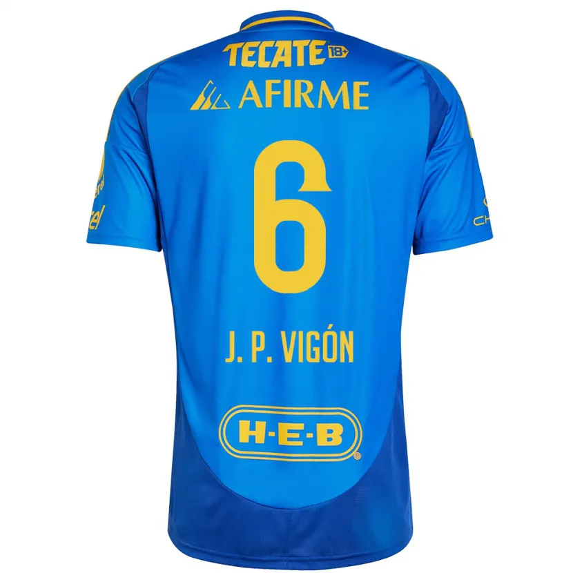 Danxen Uomo Maglia Juan Pablo Vigón #6 Blu Giallo Kit Gara Away 2024/25 Maglietta
