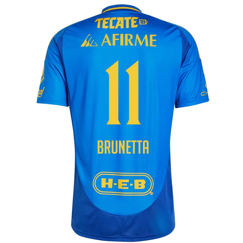 Danxen Uomo Maglia Juan Brunetta #11 Blu Giallo Kit Gara Away 2024/25 Maglietta