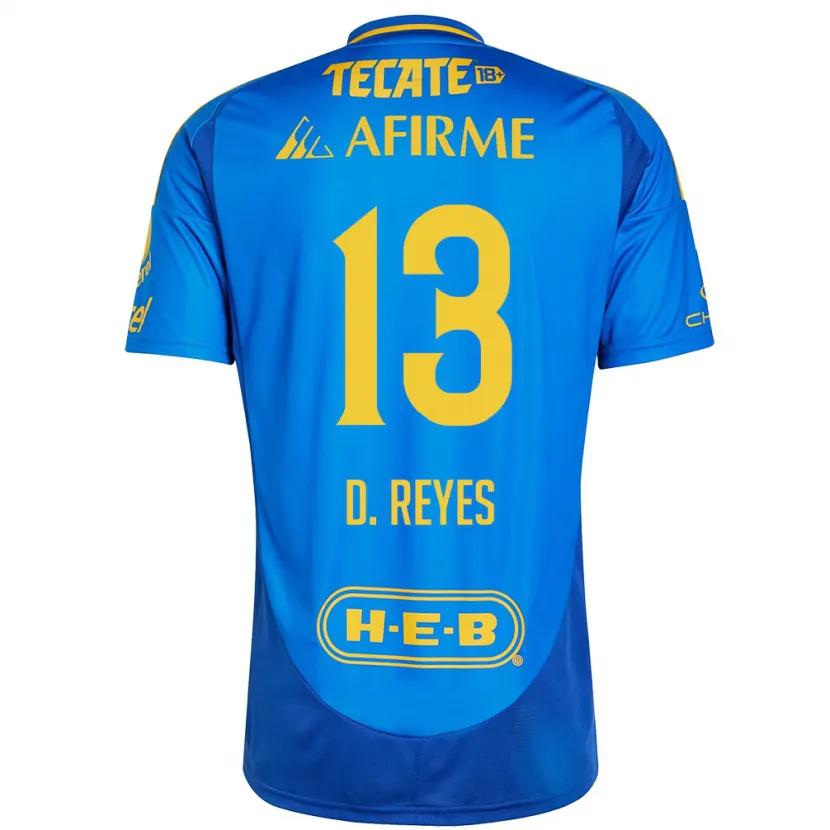 Danxen Uomo Maglia Diego Reyes #13 Blu Giallo Kit Gara Away 2024/25 Maglietta