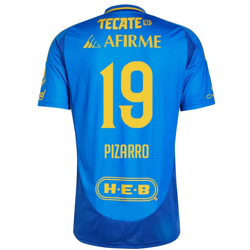 Danxen Uomo Maglia Guido Pizarro #19 Blu Giallo Kit Gara Away 2024/25 Maglietta