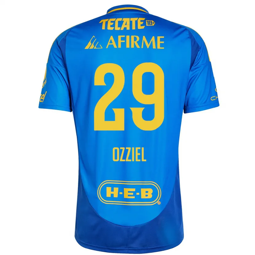 Danxen Uomo Maglia Ozziel Herrera #29 Blu Giallo Kit Gara Away 2024/25 Maglietta