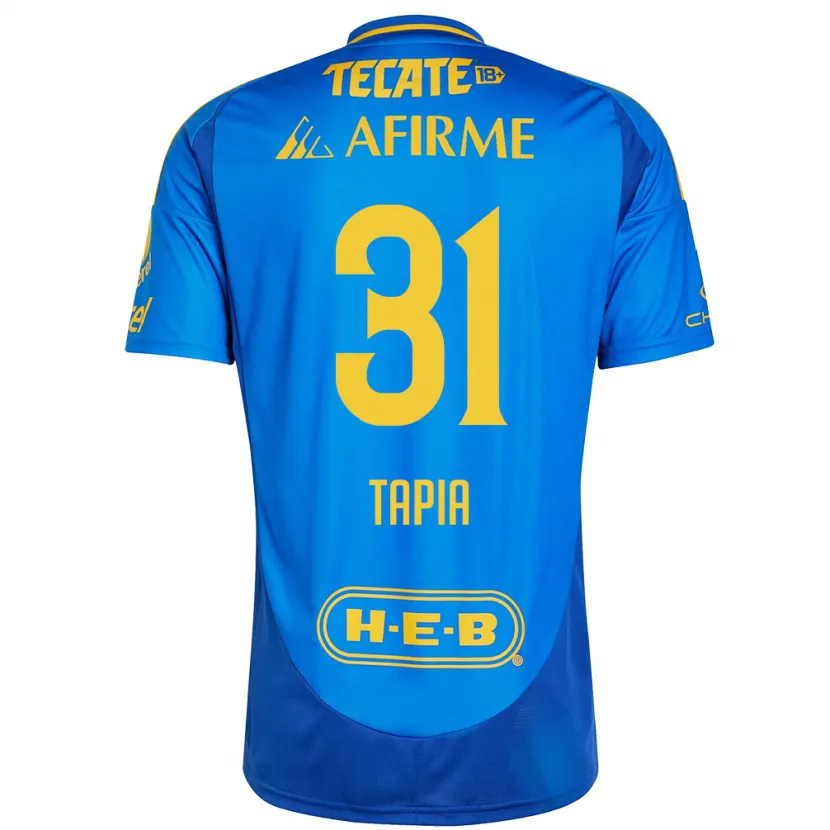 Danxen Uomo Maglia Fernando Tapia #31 Blu Giallo Kit Gara Away 2024/25 Maglietta