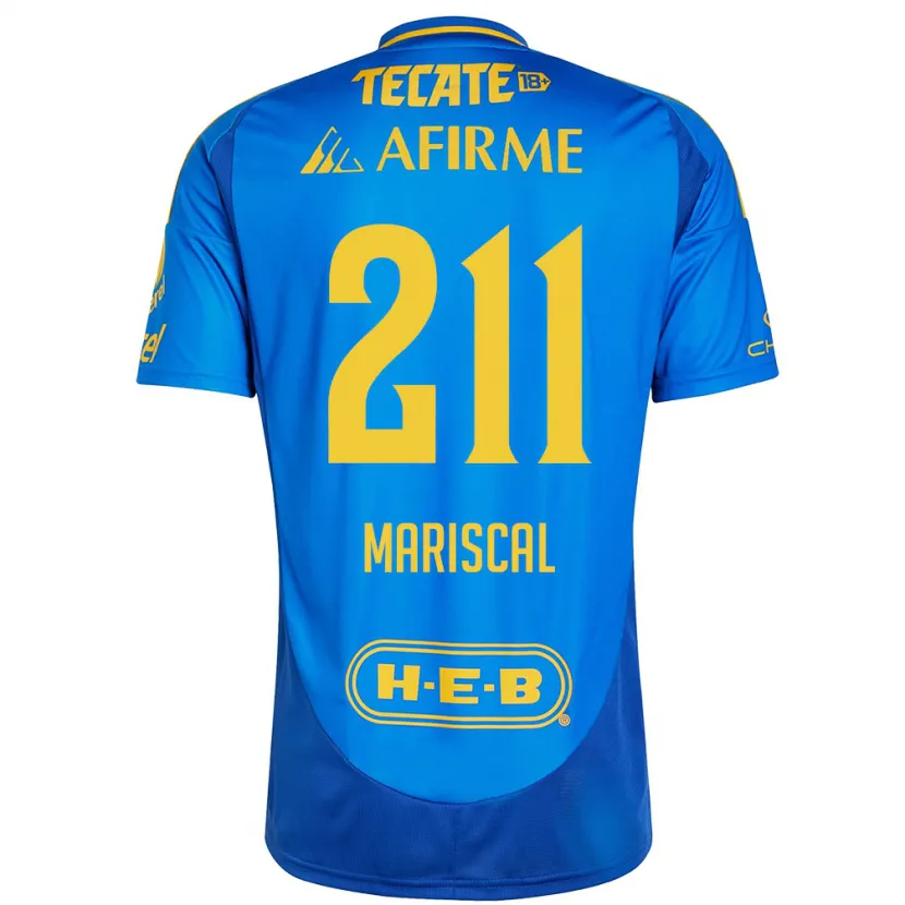 Danxen Uomo Maglia Kevin Mariscal #211 Blu Giallo Kit Gara Away 2024/25 Maglietta