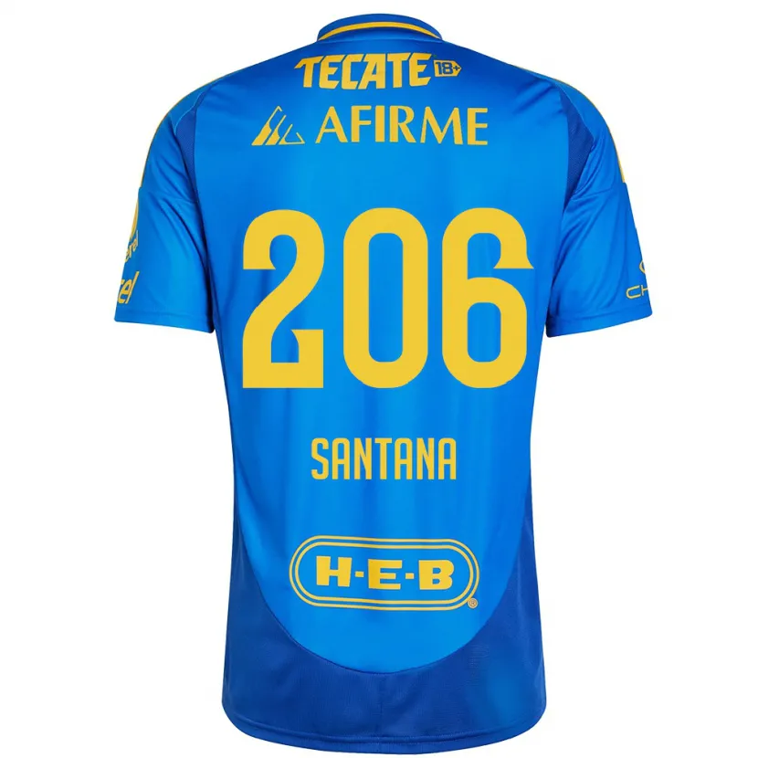Danxen Uomo Maglia Joel Santana #206 Blu Giallo Kit Gara Away 2024/25 Maglietta
