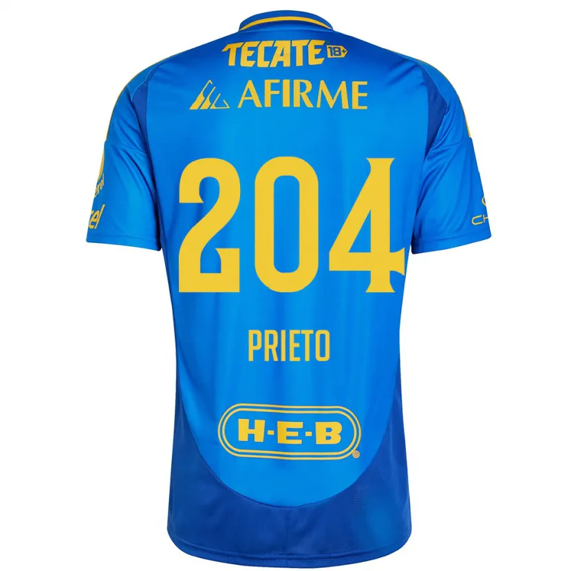Danxen Uomo Maglia Leonel Prieto #204 Blu Giallo Kit Gara Away 2024/25 Maglietta