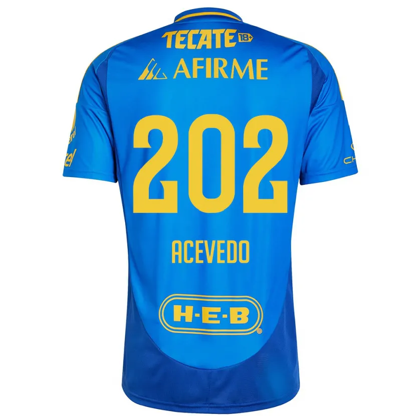 Danxen Uomo Maglia José Acevedo #202 Blu Giallo Kit Gara Away 2024/25 Maglietta