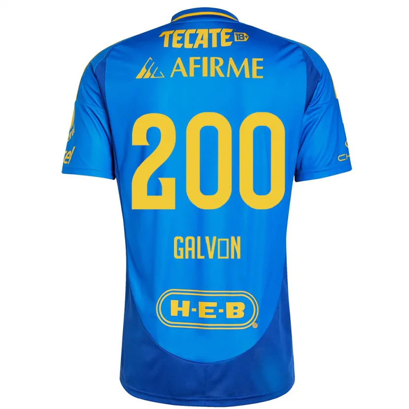 Danxen Uomo Maglia Isaias Galván #200 Blu Giallo Kit Gara Away 2024/25 Maglietta