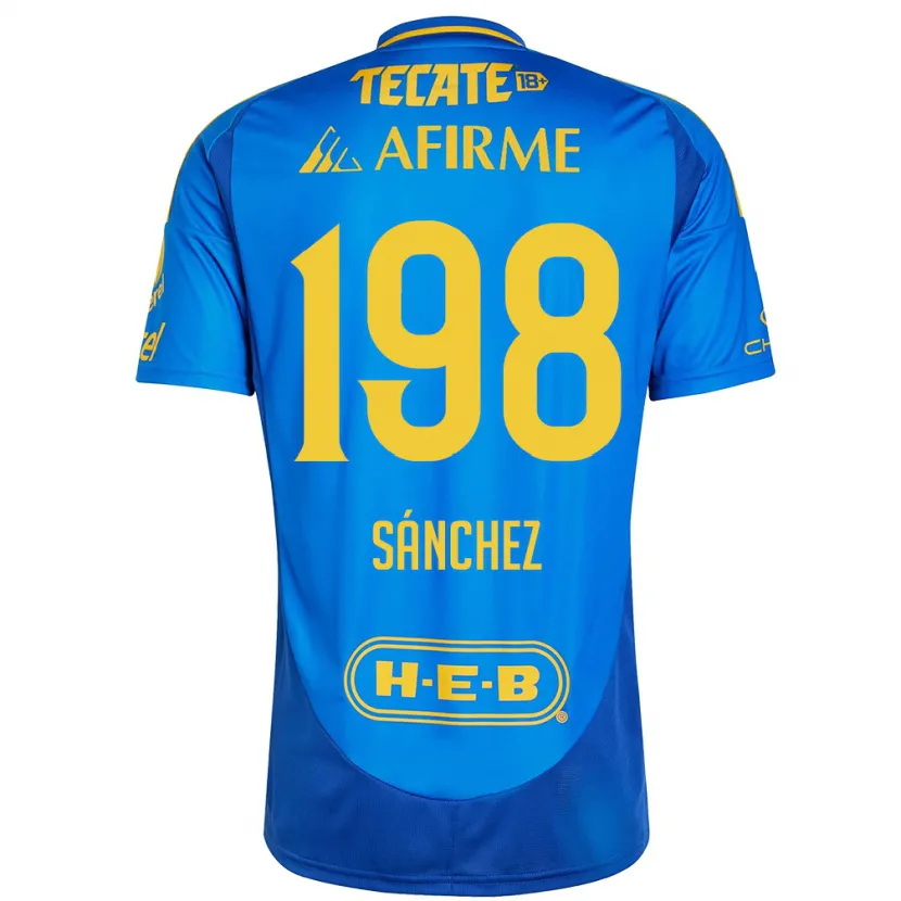 Danxen Uomo Maglia Diego Sánchez #198 Blu Giallo Kit Gara Away 2024/25 Maglietta
