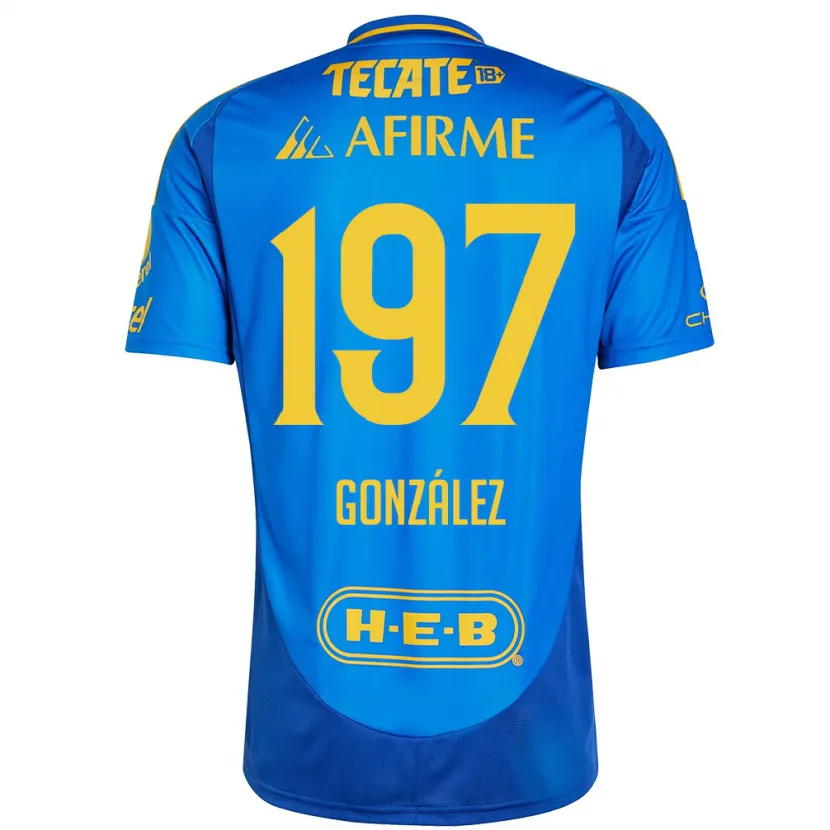 Danxen Uomo Maglia Germán González #197 Blu Giallo Kit Gara Away 2024/25 Maglietta