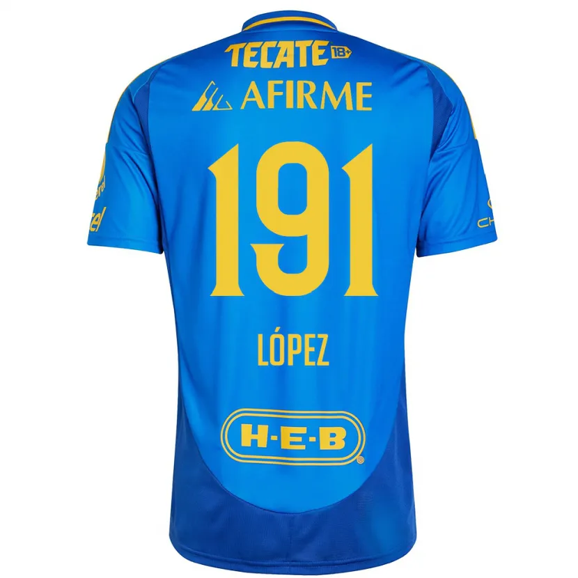 Danxen Uomo Maglia Adrián López #191 Blu Giallo Kit Gara Away 2024/25 Maglietta
