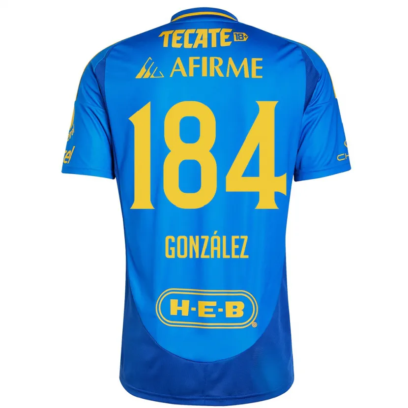 Danxen Uomo Maglia Erick González #184 Blu Giallo Kit Gara Away 2024/25 Maglietta