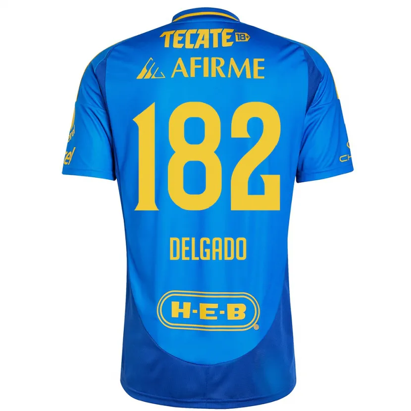 Danxen Uomo Maglia Arturo Delgado #182 Blu Giallo Kit Gara Away 2024/25 Maglietta