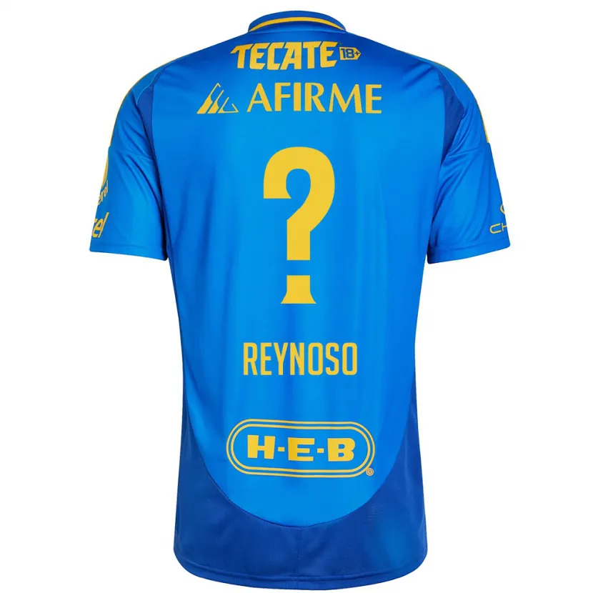 Danxen Uomo Maglia Omar Reynoso #0 Blu Giallo Kit Gara Away 2024/25 Maglietta
