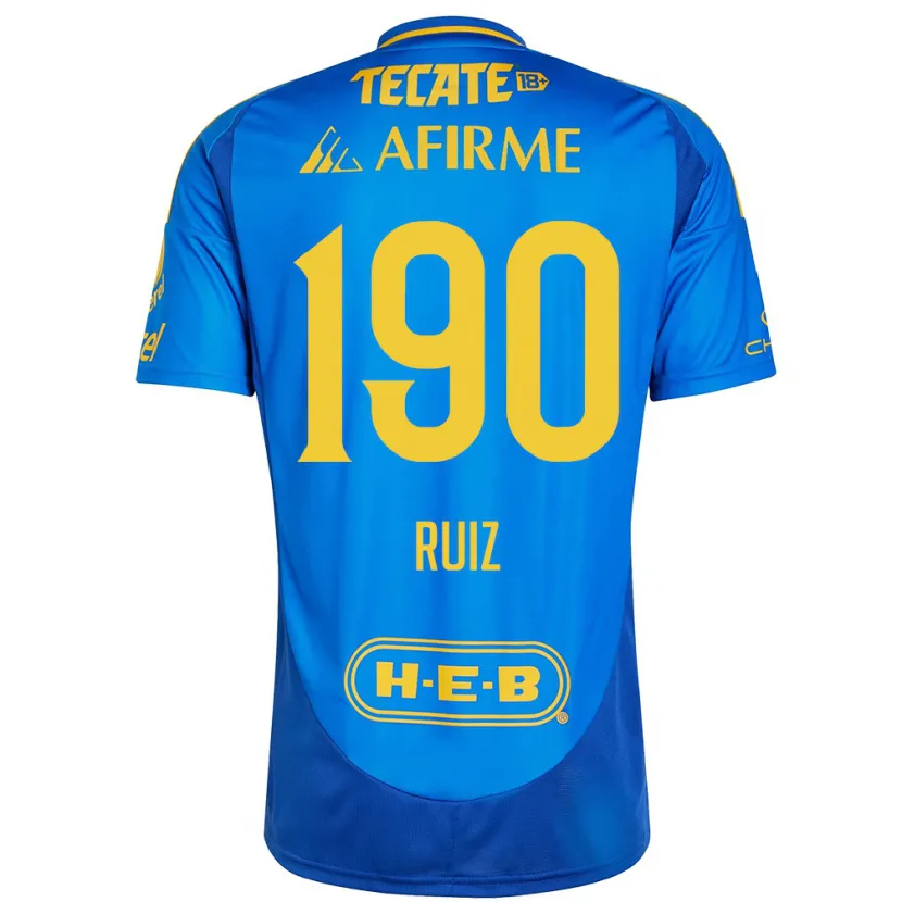 Danxen Uomo Maglia Óscar Ruiz #190 Blu Giallo Kit Gara Away 2024/25 Maglietta