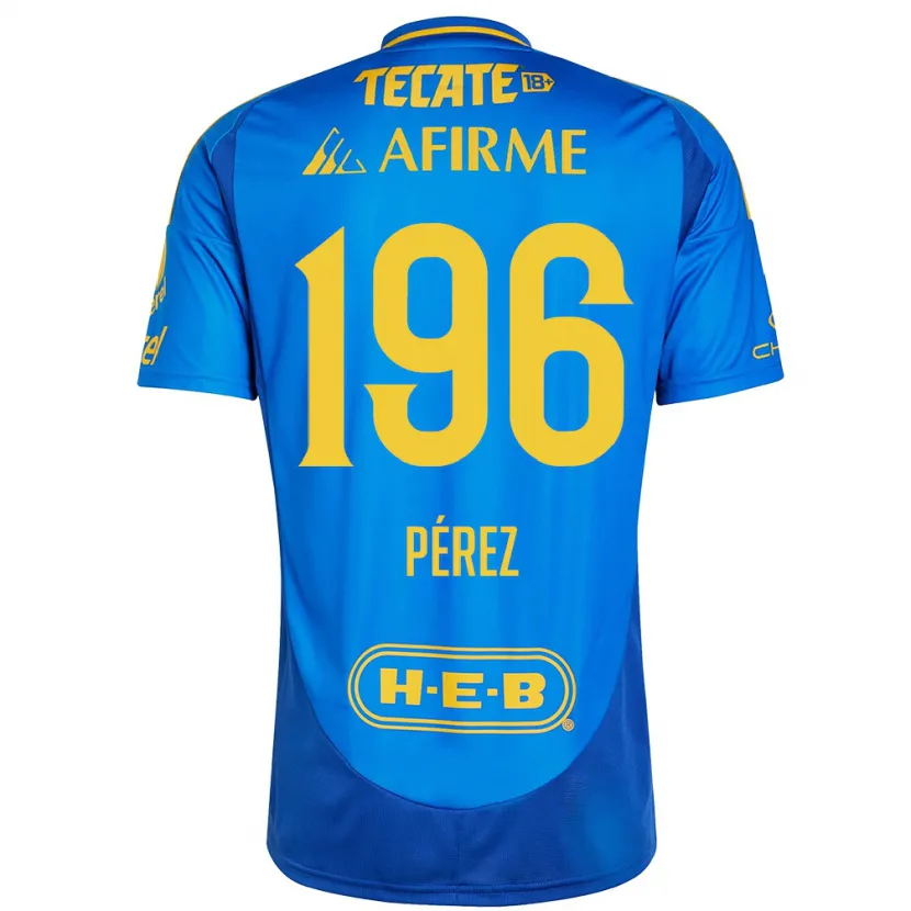 Danxen Uomo Maglia Axel Pérez #196 Blu Giallo Kit Gara Away 2024/25 Maglietta