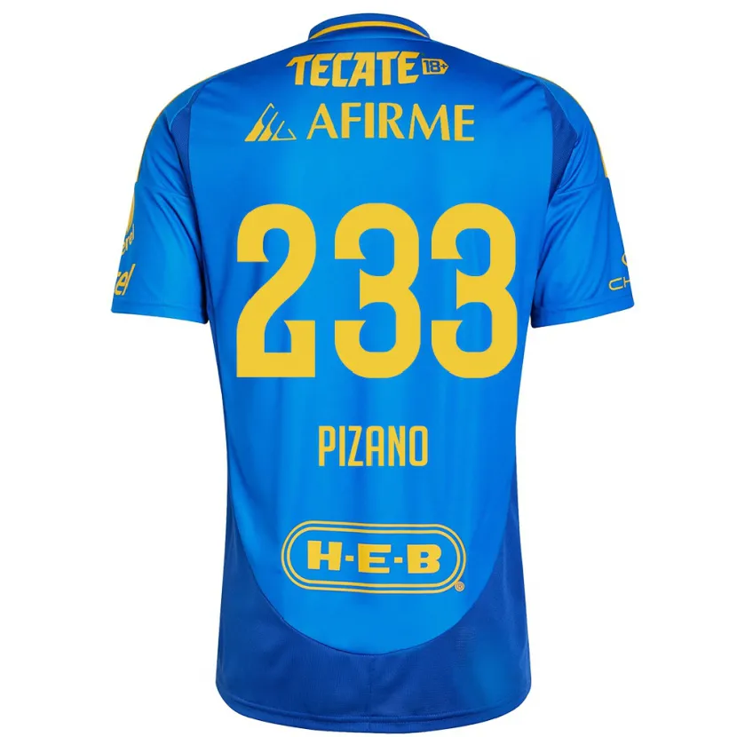 Danxen Uomo Maglia Juan Pizano #233 Blu Giallo Kit Gara Away 2024/25 Maglietta