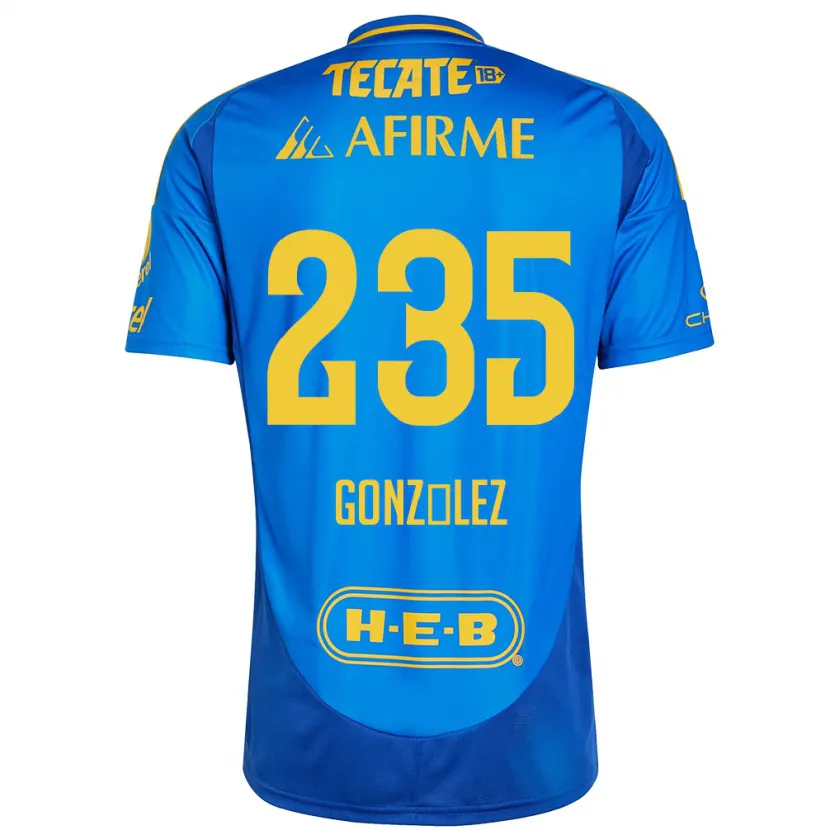 Danxen Uomo Maglia Mauricio González #235 Blu Giallo Kit Gara Away 2024/25 Maglietta