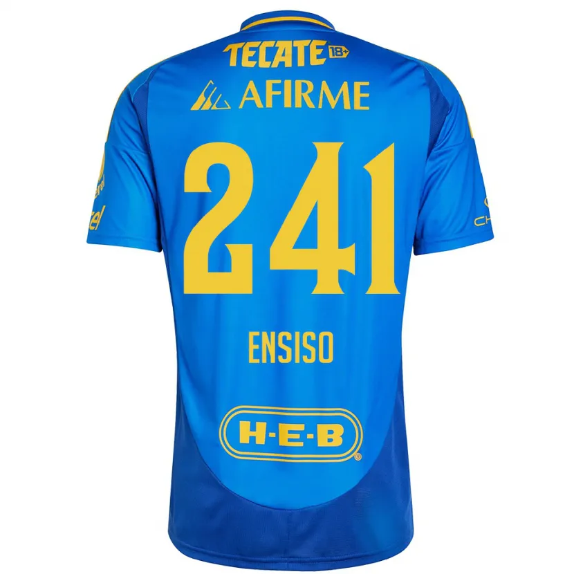 Danxen Uomo Maglia Eduardo Ensiso #241 Blu Giallo Kit Gara Away 2024/25 Maglietta