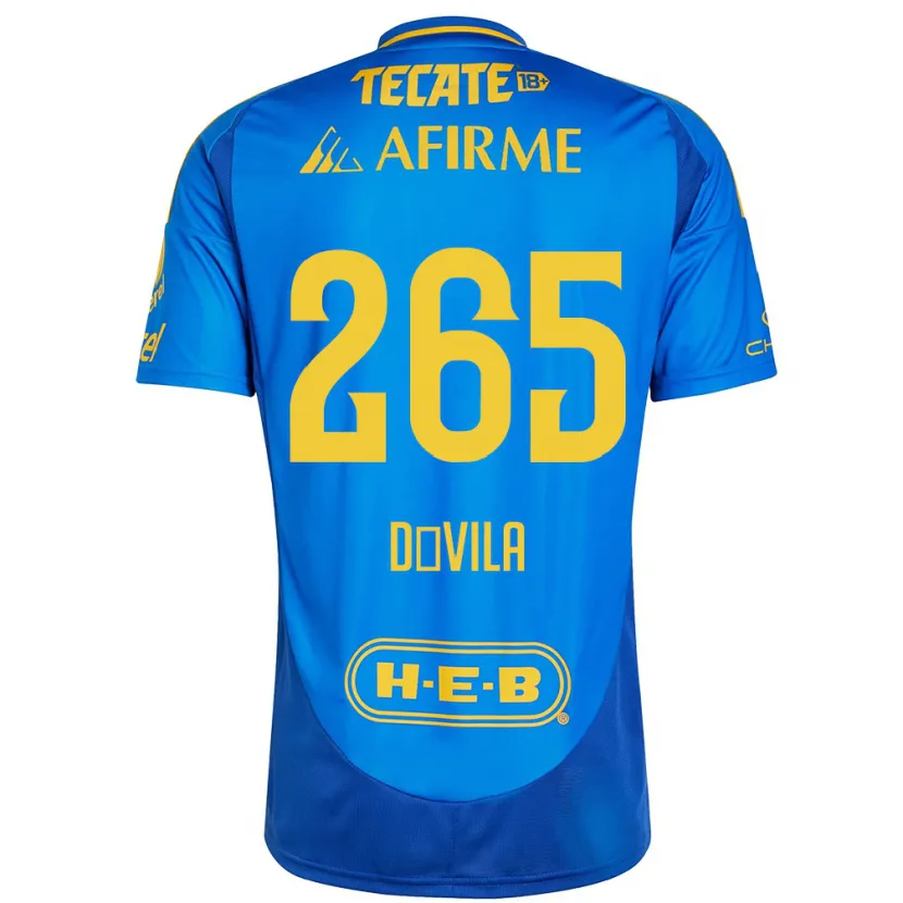 Danxen Uomo Maglia Emiliano Dávila #265 Blu Giallo Kit Gara Away 2024/25 Maglietta
