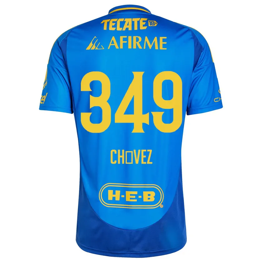 Danxen Uomo Maglia Jorge Chávez #349 Blu Giallo Kit Gara Away 2024/25 Maglietta