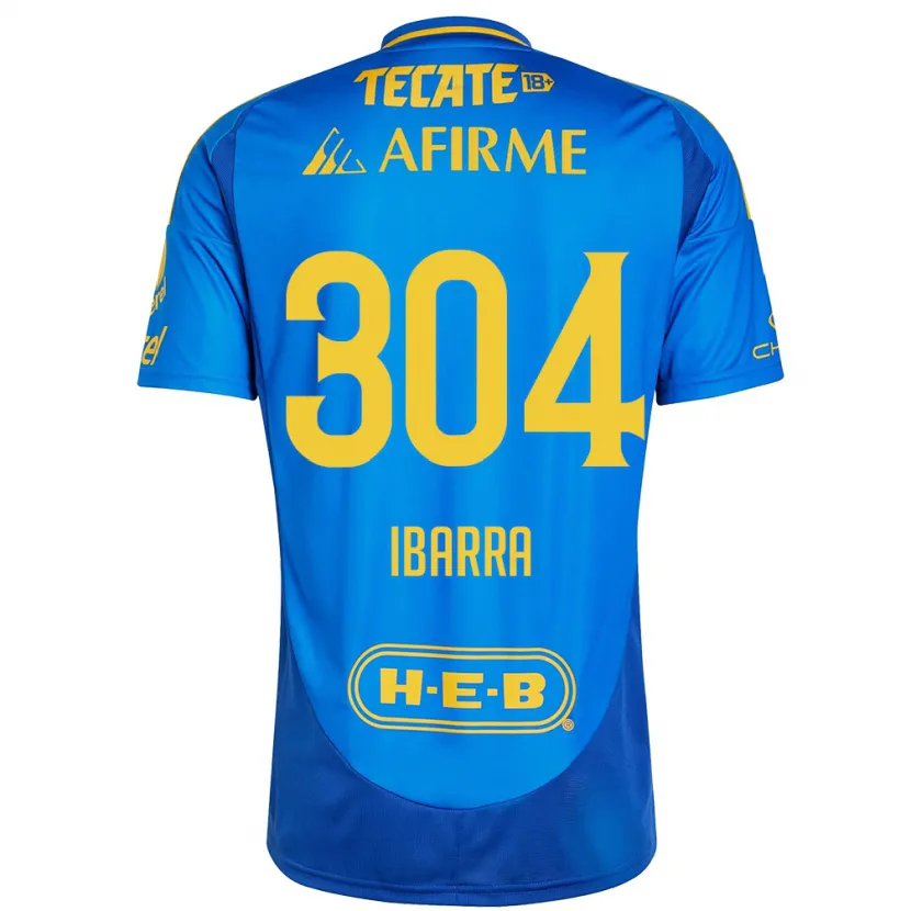 Danxen Uomo Maglia Luis Ibarra #304 Blu Giallo Kit Gara Away 2024/25 Maglietta