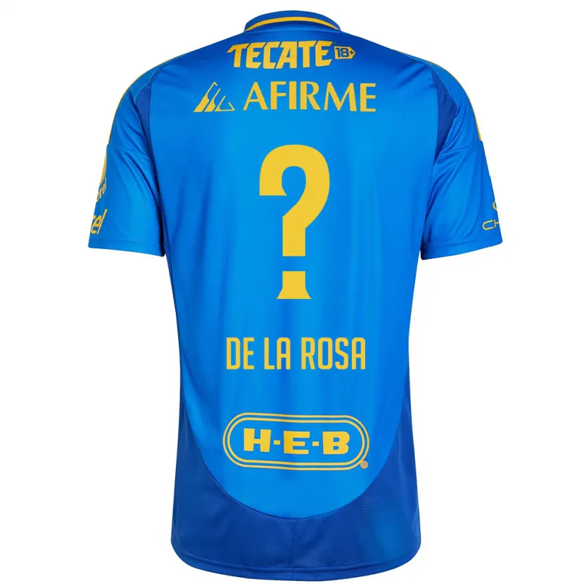 Danxen Uomo Maglia Luis De La Rosa #0 Blu Giallo Kit Gara Away 2024/25 Maglietta