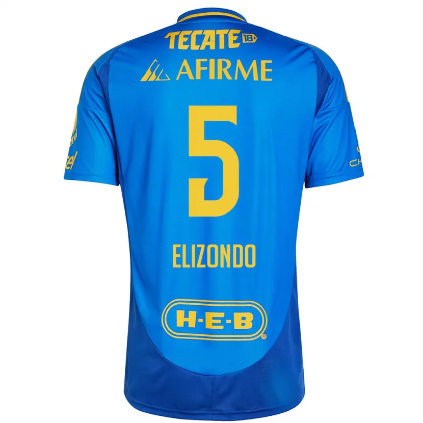 Danxen Uomo Maglia Fernanda Elizondo #5 Blu Giallo Kit Gara Away 2024/25 Maglietta