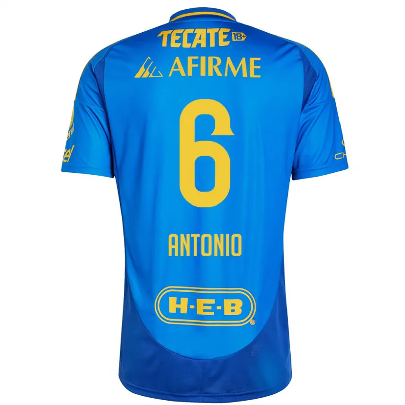 Danxen Uomo Maglia Nancy Antonio #6 Blu Giallo Kit Gara Away 2024/25 Maglietta