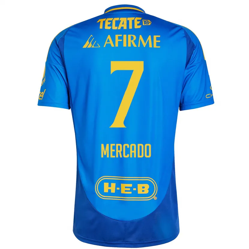 Danxen Uomo Maglia Liliana Mercado #7 Blu Giallo Kit Gara Away 2024/25 Maglietta