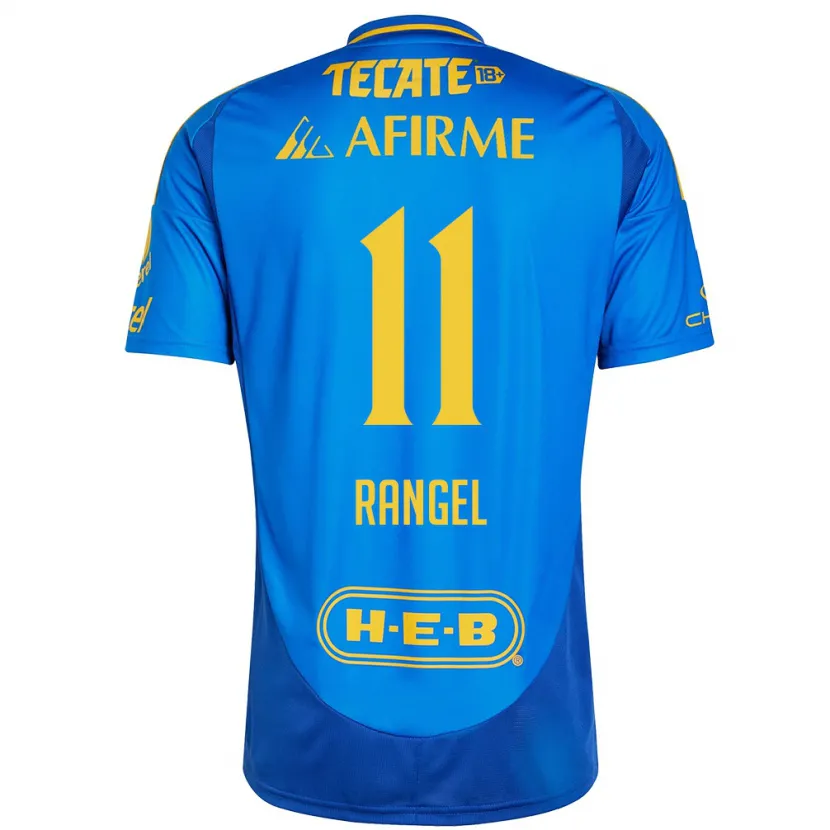 Danxen Uomo Maglia Nayeli Rangel #11 Blu Giallo Kit Gara Away 2024/25 Maglietta
