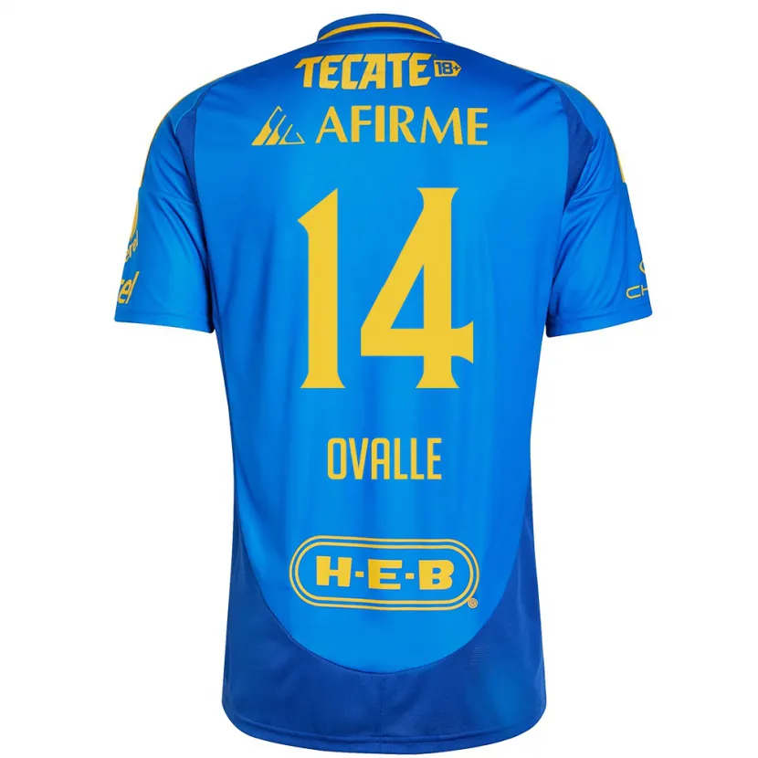 Danxen Uomo Maglia Lizbeth Ovalle #14 Blu Giallo Kit Gara Away 2024/25 Maglietta